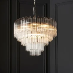 Toulouse 12-Light Silver and Glass Pendant Ceiling Light