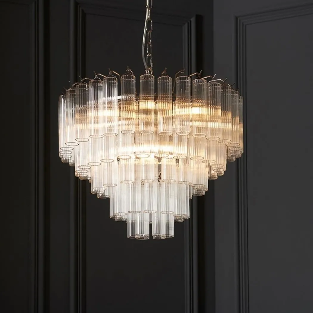Toulouse 12-Light Silver and Glass Pendant Ceiling Light