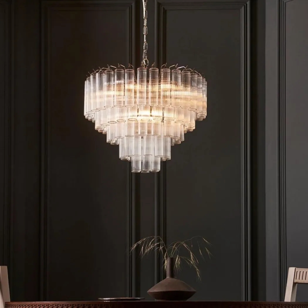 Toulouse 12-Light Silver and Glass Pendant Ceiling Light