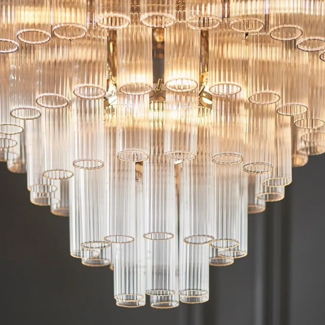 Toulouse 12-Light Silver and Glass Pendant Ceiling Light
