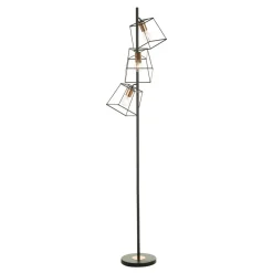 Tower 3 Light Black/Copper Floor Lamp