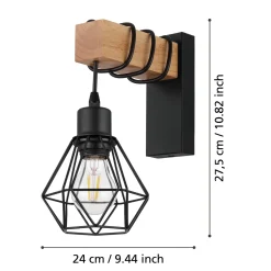 Townshend 5 Wood and Black Wall Light