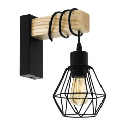 Townshend 5 Wood and Black Wall Light