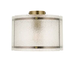 Traynor Clear And Antique Brass Flush Ceiling Light