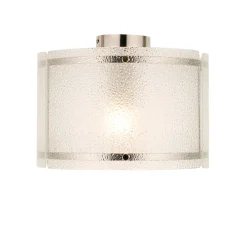 Traynor Clear And Satin Nickel Flush Ceiling Light