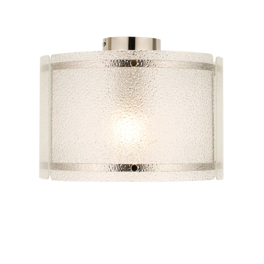 Traynor Clear And Satin Nickel Flush Ceiling Light