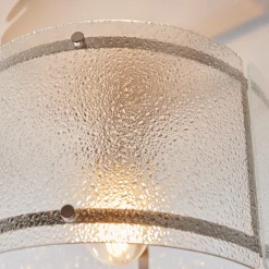 Traynor Clear And Satin Nickel Flush Ceiling Light