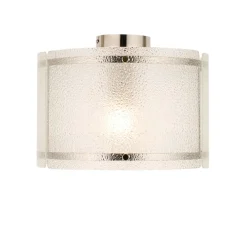Traynor Clear And Satin Nickel Flush Ceiling Light
