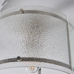 Traynor Clear And Satin Nickel Flush Ceiling Light