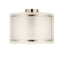 Traynor Clear And Satin Nickel Flush Ceiling Light