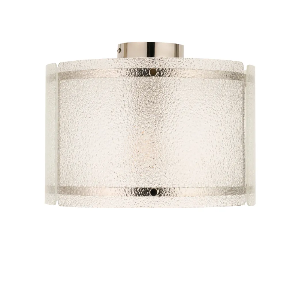 Traynor Clear And Satin Nickel Flush Ceiling Light