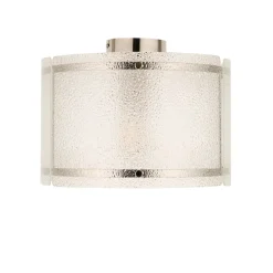 Traynor Clear And Satin Nickel Flush Ceiling Light