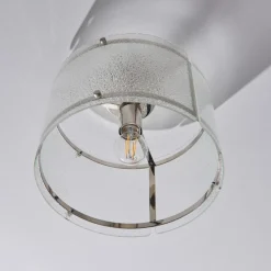 Traynor Clear And Satin Nickel Flush Ceiling Light