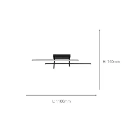 Trepiliano Black LED Semi-Flush Ceiling Light