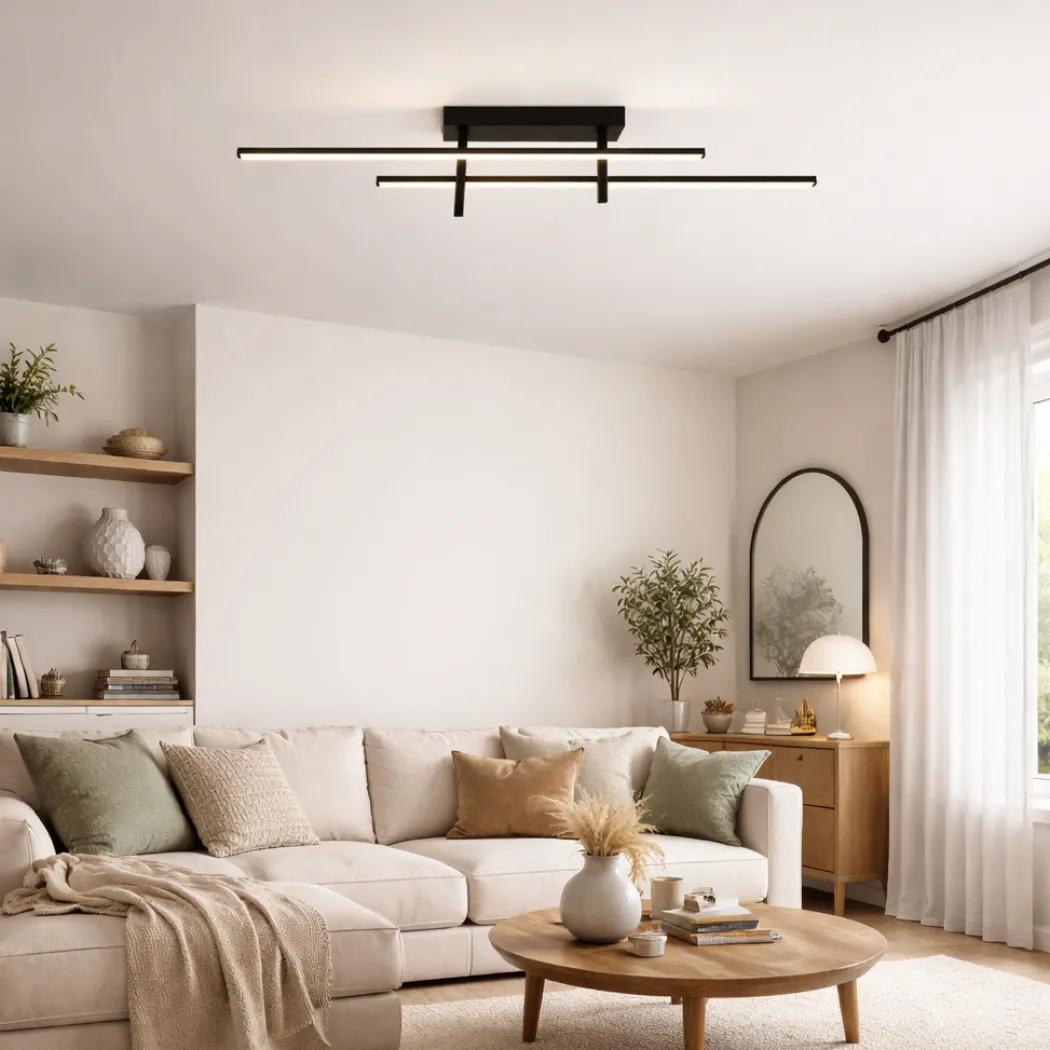 Trepiliano Black LED Semi-Flush Ceiling Light