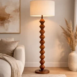 Trezza Walnut Floor Lamp
