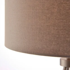 Tri Matte Nickel Tripod Table Lamp with Grey Shade