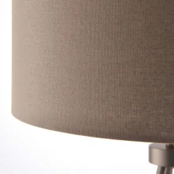 Tri Matte Nickel Tripod Table Lamp with Grey Shade