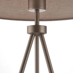 Tri Matte Nickel Tripod Table Lamp with Grey Shade