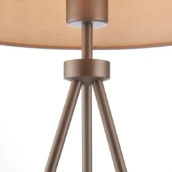 Tri Matte Nickel Tripod Table Lamp with Grey Shade