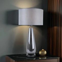 Tulisa Tall Smoked Glass Table Lamp