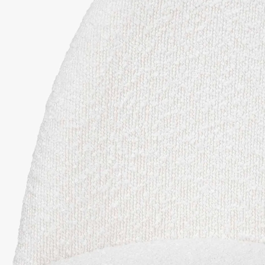 Turi White Bouclé Fabric and Black Metal Dining Chair