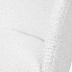 Turi White Bouclé Fabric and Black Metal Dining Chair
