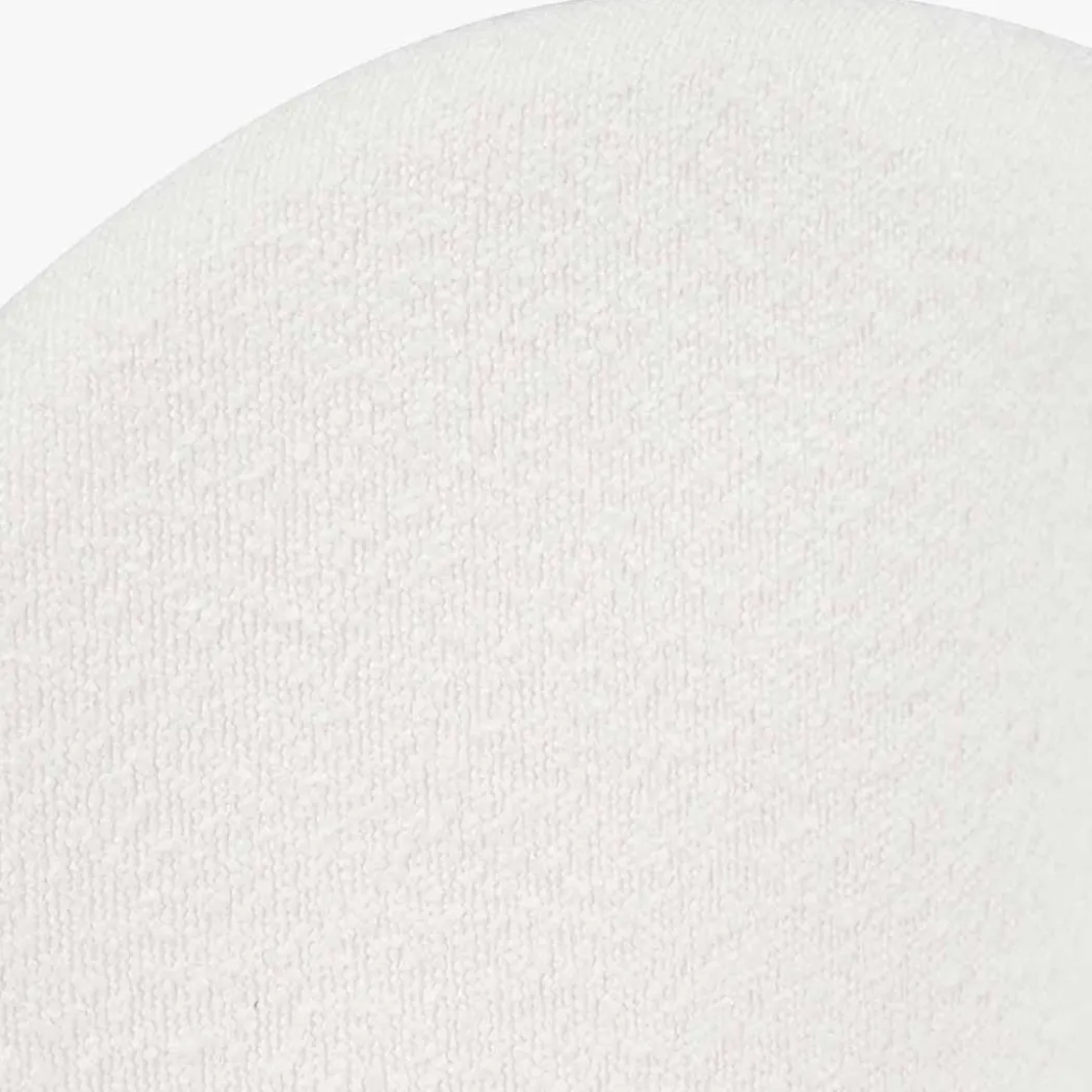 Turi White Bouclé Fabric and Black Metal Bar Stool