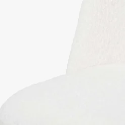 Turi White Bouclé Fabric and Black Metal Bar Stool
