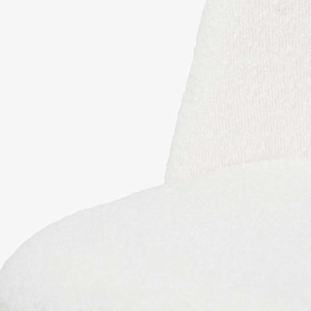 Turi White Bouclé Fabric and Black Metal Bar Stool