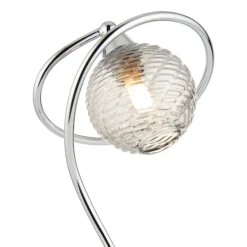 Twine Polished Chrome & Smoked Glass Table Lamp