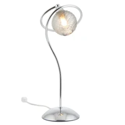 Twine Polished Chrome & Smoked Glass Table Lamp