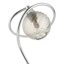 Twine Polished Chrome & Smoked Glass Table Lamp