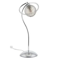 Twine Polished Chrome & Smoked Glass Table Lamp