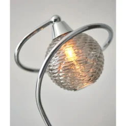 Twine Polished Chrome & Smoked Glass Table Lamp