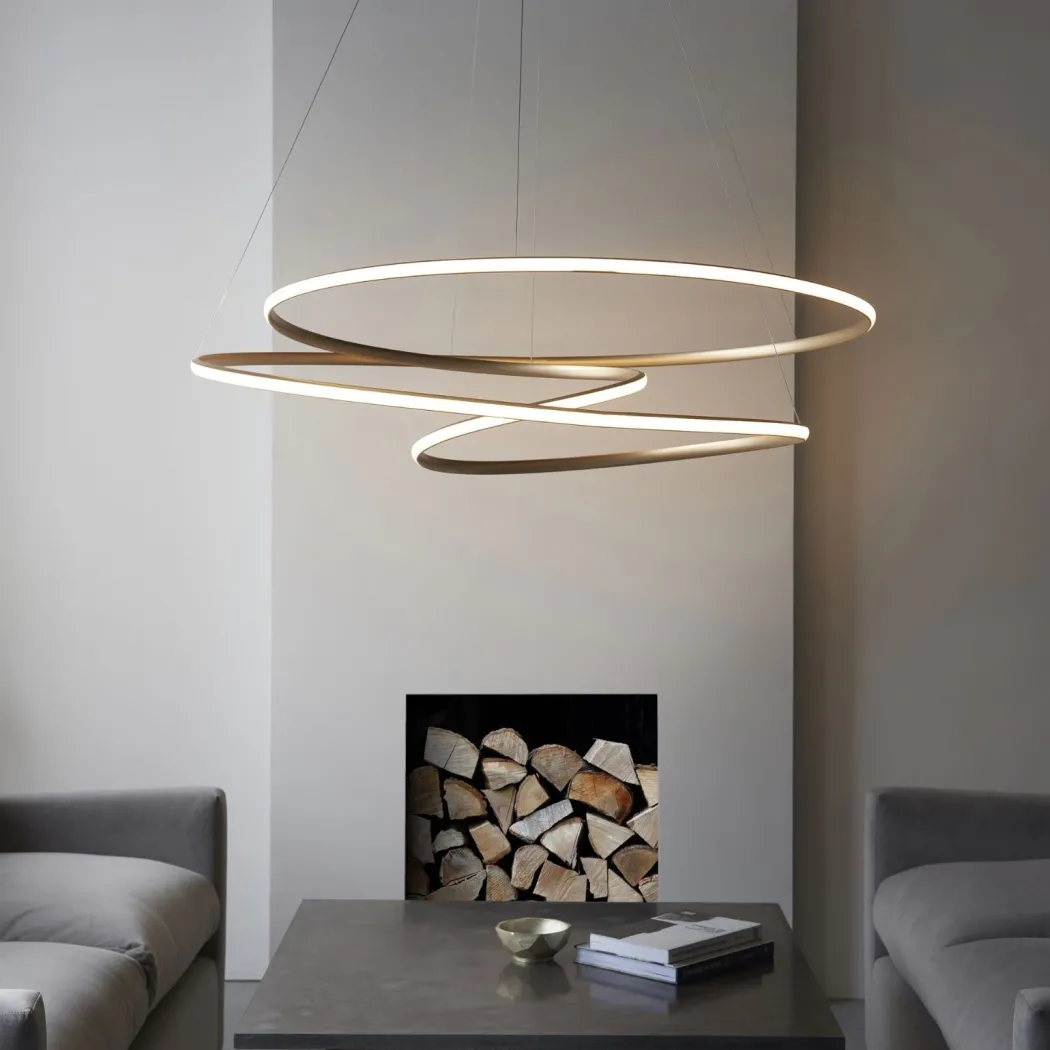 Twirl LED Gold Pendant Ceiling Light Large