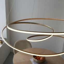 Twirl LED Gold Pendant Ceiling Light Large