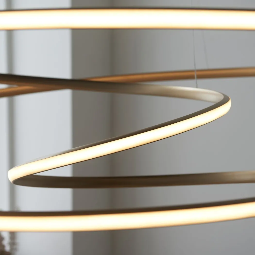 Twirl LED Gold Pendant Ceiling Light Large