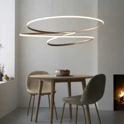 Twirl LED Gold Pendant Ceiling Light Large