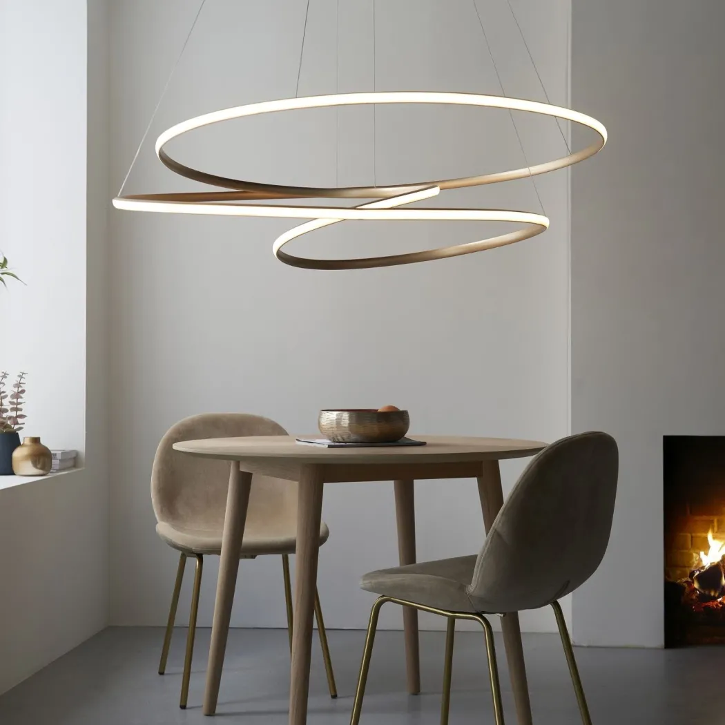 Twirl LED Gold Pendant Ceiling Light Large