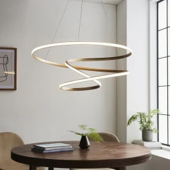 Twirl LED Gold Pendant Ceiling Light