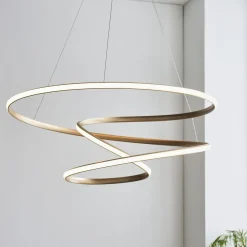 Twirl LED Gold Pendant Ceiling Light