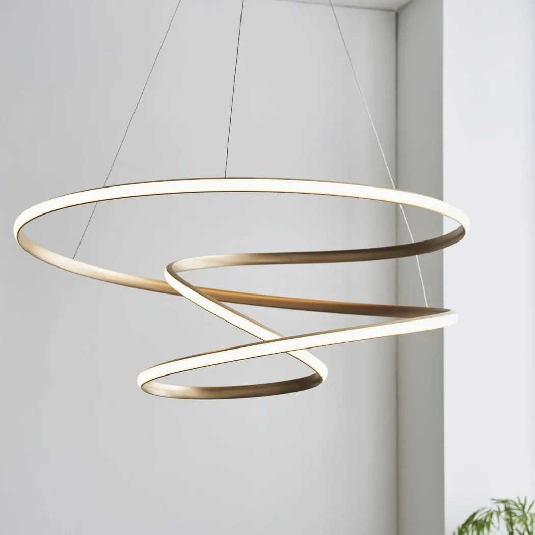Twirl LED Gold Pendant Ceiling Light
