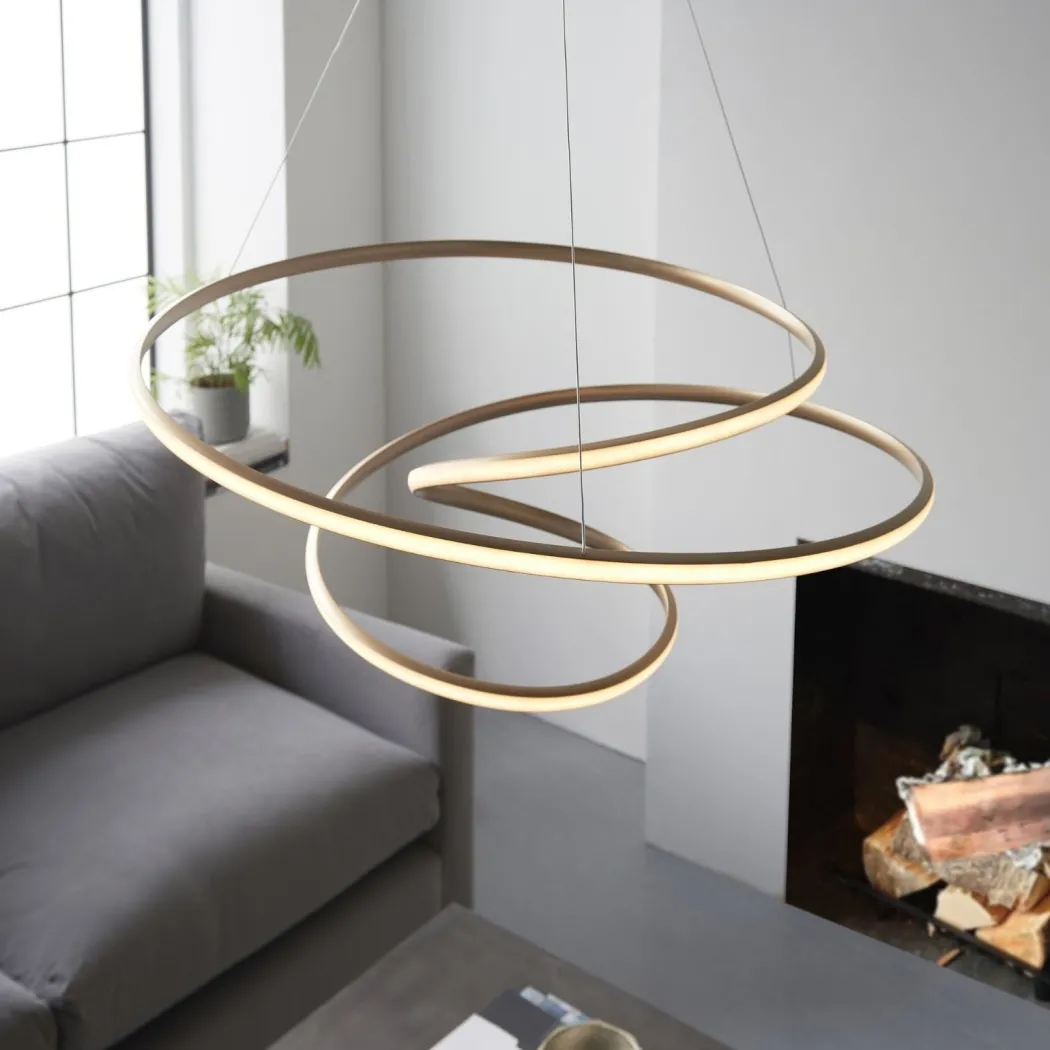Twirl LED Gold Pendant Ceiling Light