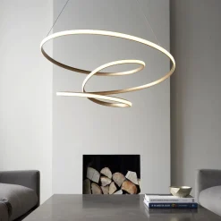 Twirl LED Gold Pendant Ceiling Light