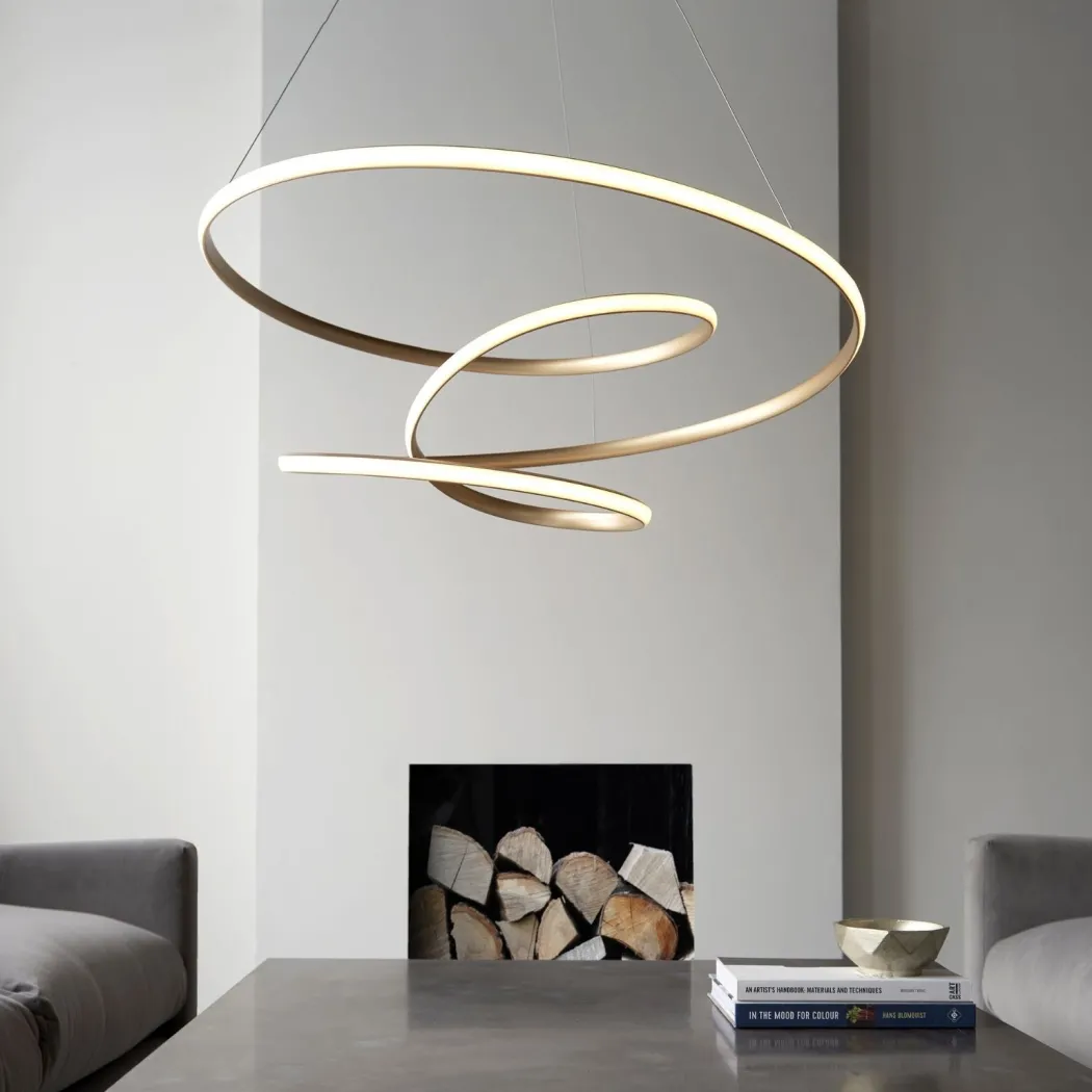 Twirl LED Gold Pendant Ceiling Light