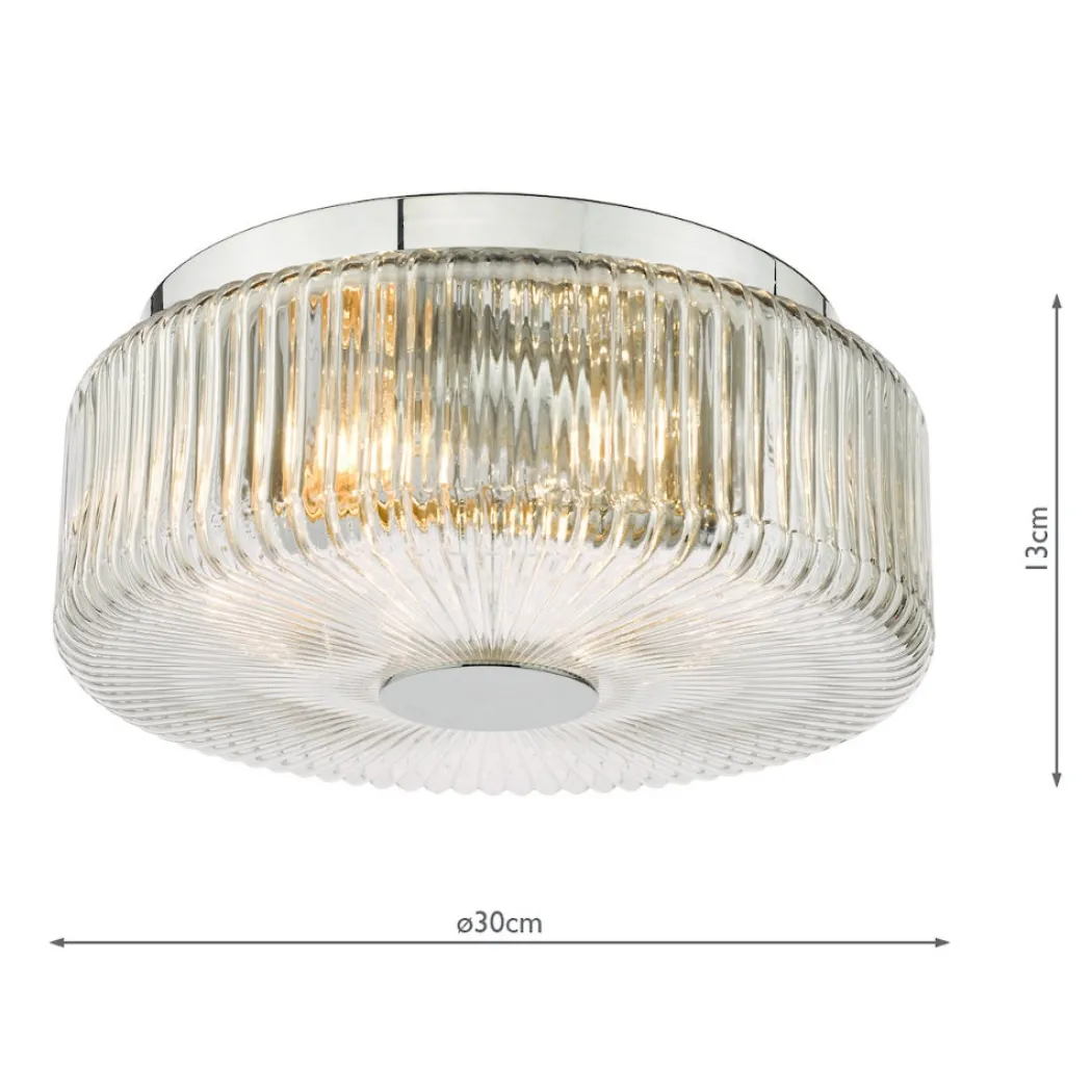 Twyman 3-Light Polished Chrome IP44 Flush Ceiling Light