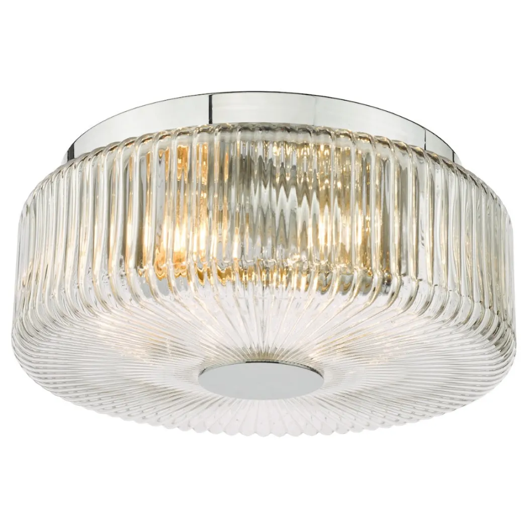 Twyman 3-Light Polished Chrome IP44 Flush Ceiling Light