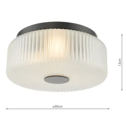 Twyman 3-Light Satin Black IP44 Flush Ceiling Light