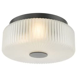 Twyman 3-Light Satin Black IP44 Flush Ceiling Light